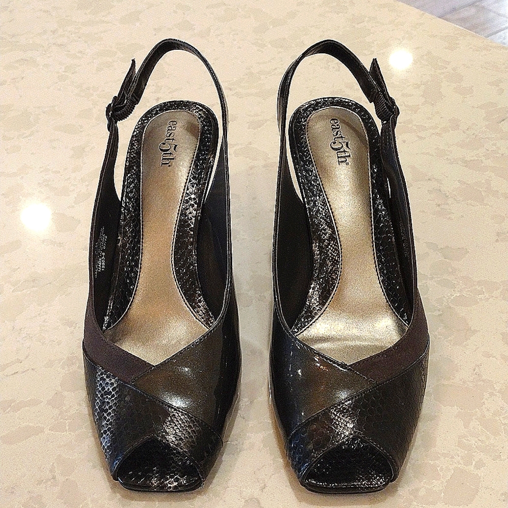 East 5th - Slingback Heel size 7.5 M Color is tones of Grey.